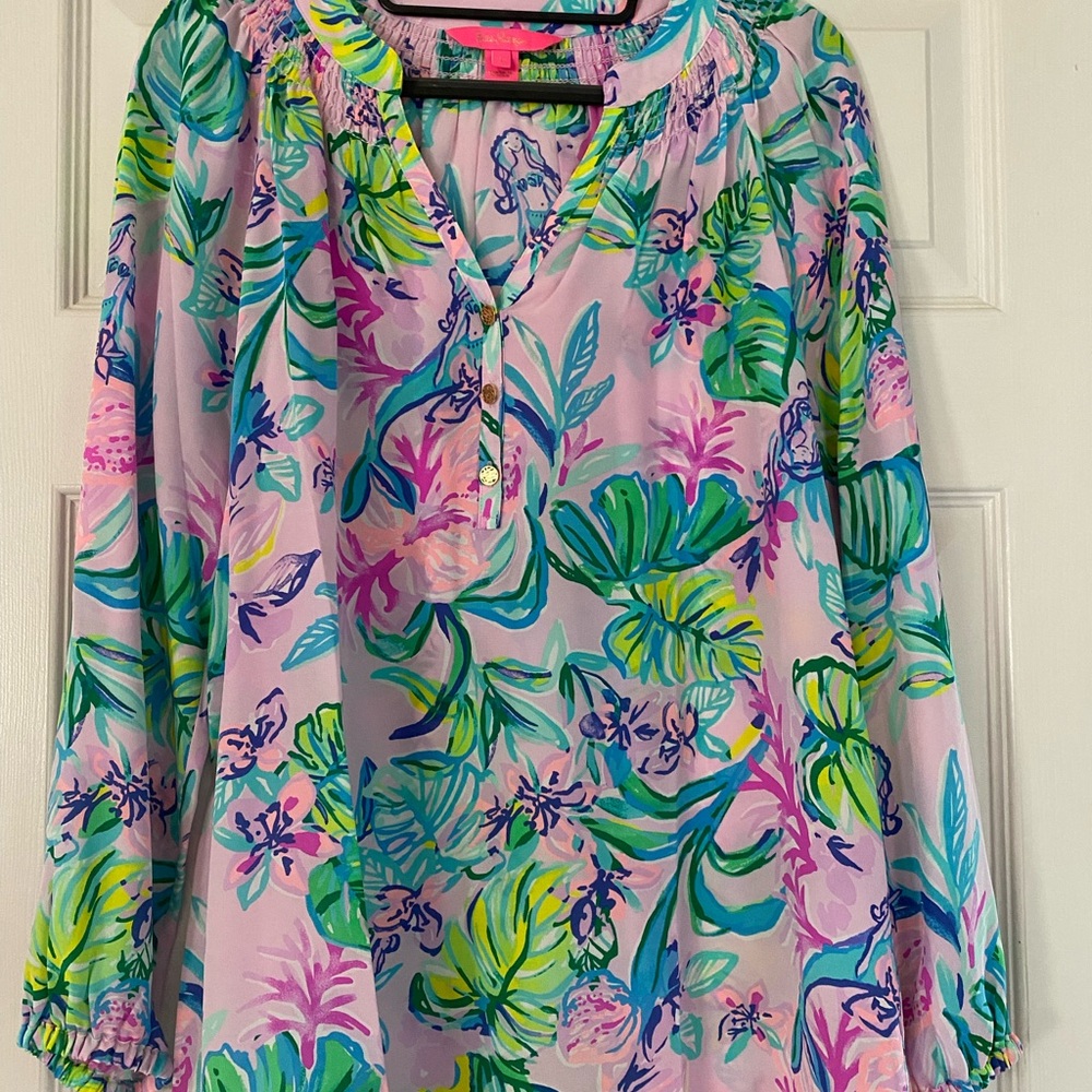 Lilly Pulitzer Elsa blouse, size small, NWOT, Mermaid in the Shade.